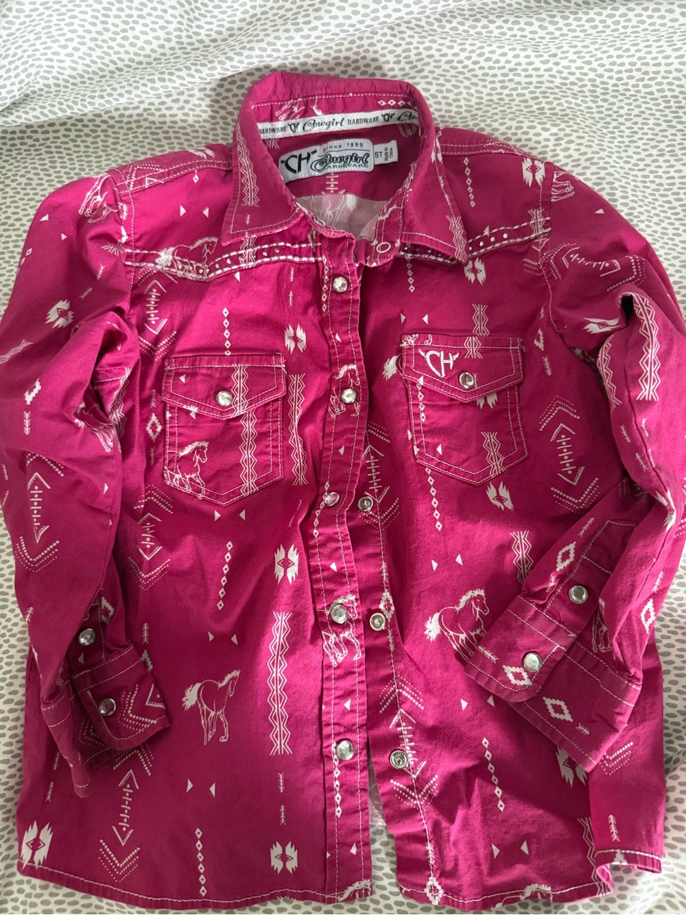 Girls' Western Snap-Front Shirt - Hot Pink